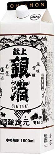 Amazon.co.jp: 王手門酒造 焼酎 芋焼酎 献上銀滴パック 20度 1.8L 6本 