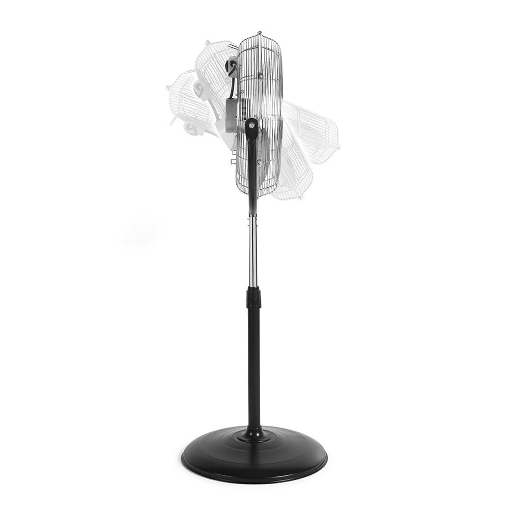 Orbegozo PWS 1950 - Ventilador de pie industrial, 3 velocidades, aspas metálicas, asa de transporte, 155 W, negro y plateado