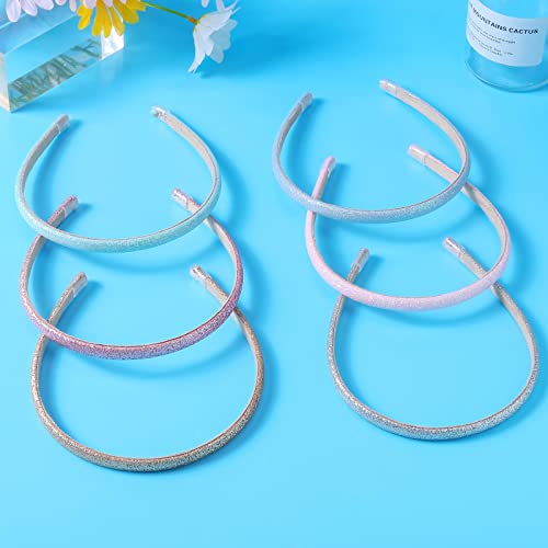 Fishdown Thin Glitter Headbands For Girls,Glitter Sequin Headbands For Girls,Sparkle Headbands For Toddler Girls,Skinny Sparkle Hairbands For Women Non-Slip Headband Upgraded #TOP6