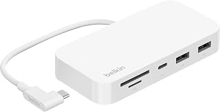 Belkin USB-C 6-in-1 Multiport Hub with Mount - USB Hub - USB C Docking Station with Micro SD Card Reader - Powered USB Hub - Compatible with MacBook, Chromebook, iMac, PC & Other USB-C Devices