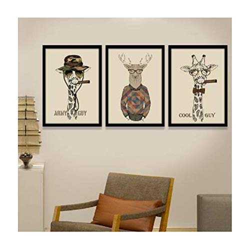 Toile cerf bande dessinée pour habiller un mur vide sans cadre lourd