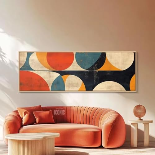 Toile murale colorée 65x195 cm pour illuminer un grand salon contemporain