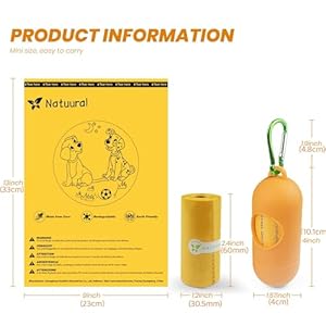Poop Bags for Dogs1050 Counts 70 Rolls with a Free Dispensers Biodegradable Poop Bags Made of Cornstarch Size 9×13 Inch Extra Thick Strong and 100 Leak Proof yellow  Cucciolini Doodles Poop bags for dogs 1050 counts 70 rolls with a free dispensers biodegradable poop bags made of cornstarch size 9×13 inch extra thick strong and 100 leak proof yellow   cucciolini doodles