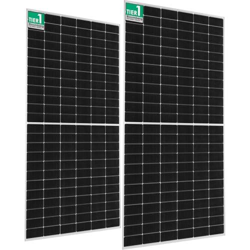 Vikram Solar Panel 590 Watt|| HYPERSOL High Efficiency N Type|| Bifacial PV Solar Module|| Non DCR Half-Cut 144 Cells || 53V Voc, 14.5A Isc|| 30 Years Performance Warranty||Pack of 2 Panels~1.2kw