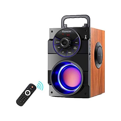 TAMPROAD Portable Bluetooth Speakers with Subwoofer Rich Bass Wireless Outdoor/Indoor Party Speakers powerful Speaker Support Remote Control FM Radio for Phone Computer PC Home TV Cover
