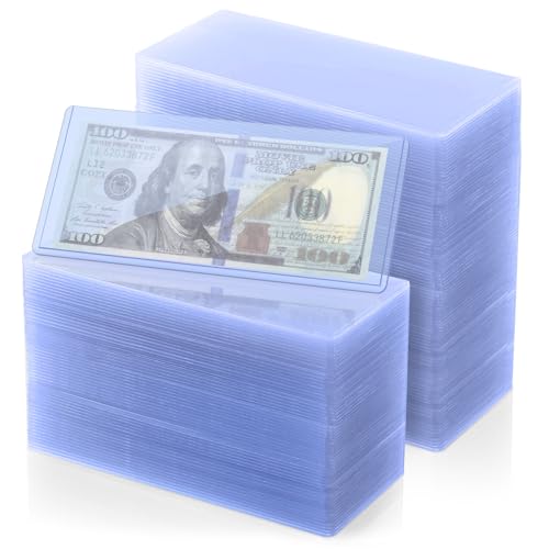 Pochettes transparentes en PVC Molain de 17,3x7,4 cm pour billets et timbres x100