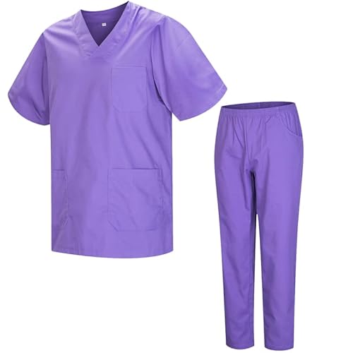 MISEMIYA - Box 25 Einheiten - Unisex-Schrubb-Set - Medizinische Uniform mit Oberteil und Hose 25-817-8312 - X-Large, Flieder