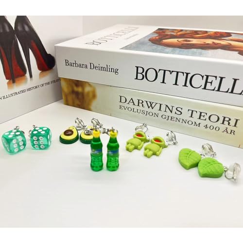 30 Pairs Weird Cute Funny Fun Dangle (or Clip on) Earrings set for Women Unique Bear Duck Mushroom Fruit Flowers Food Animal Drop Dangle Aesthetic Earrings Gifts for Women2