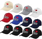 Wholesale 12-Pack Embroidered Baseball Cap Adjustable Size (I Love Jesus,)
