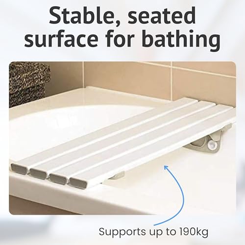 Homecraft Savanah Slatted Bath Board, Comfortable, and Stable, Quick Draining Design, Bathroom Aid, For Elderly, Disabled, Post Op, with Quick Draining, 66cm Length x 23cm Wide (26\)