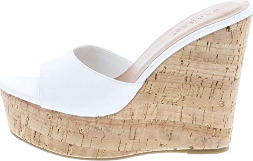 Image of BAMBOO Women's Clear Band Platform Wedge Slide