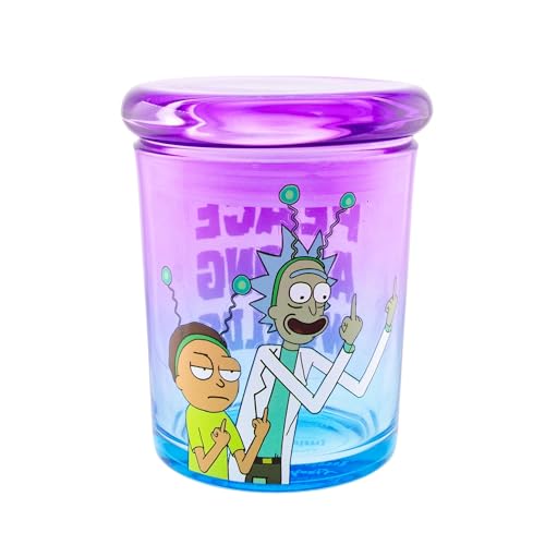JUST FUNKY Rick and Morty Peace Among Worlds 6 Ounce Glass Jar with Lid
