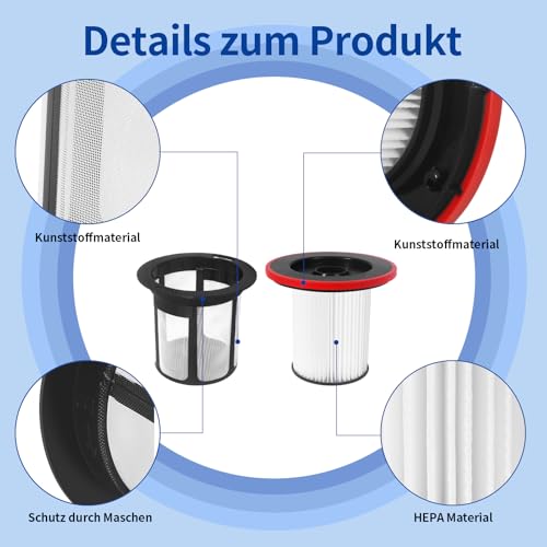 2 Filter für Bosch Unlimited 6 Staubsauger Zubehör Ersatzteile