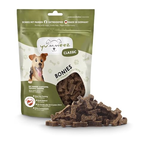 Yummeez Pansen Leckerli - Hundeleckerli als kleine Knöchelchen - getreidefrei mit hohem Fleischanteil - perfektes Leckerchen für Training oder Belohnung (1 x 175 g)
