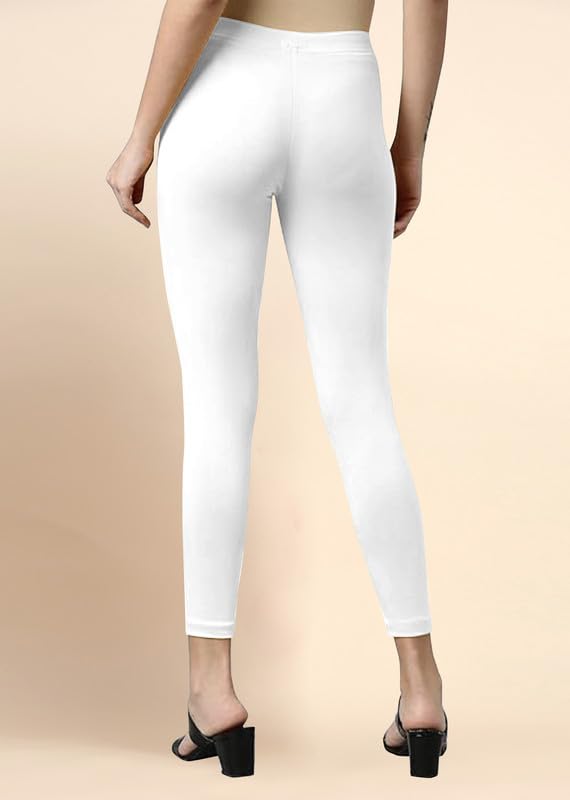 Image of TRENDMALLS Women's Microfiber Elastane Stretch Soft Cropped Leggings with Ultrasoft Waistband for Women