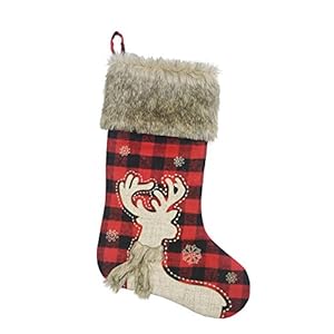 Comfy Hour Joyful Holiday Collection 20 Winter Christmas Snow Flake Soft Fur Top Reindeer Wearing Scarf Stocking Polyester