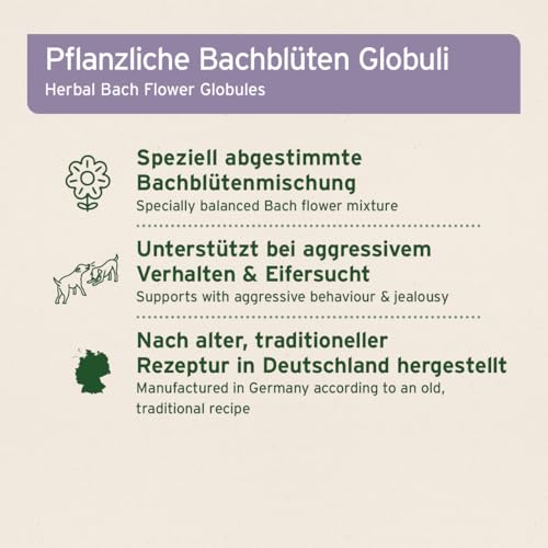 AniForte Rivalität Globuli für Hunde, Katzen, Haustiere - Bachblüten zur Beruhigung, Natürliches Mittel bei Rivalität gegenüber Artgenossen und Menschen