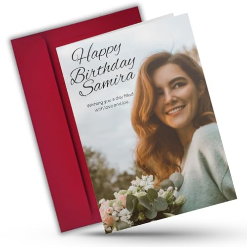 Carte d'anniversaire personnalisée photo 14x21 cm pour un proche