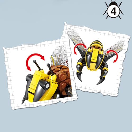 Image of Mini Insect Building Blocks Toy Insect Collection Building Block Set Insects Collection Building Blocks Bugs Toy Building Sets for Kids 6+ (Bees)