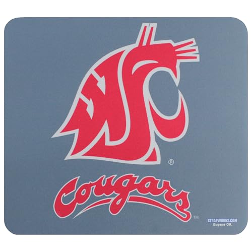 Washington State University Mouse Pad, Cougars Collegiate Team Gear, Logo on Gray