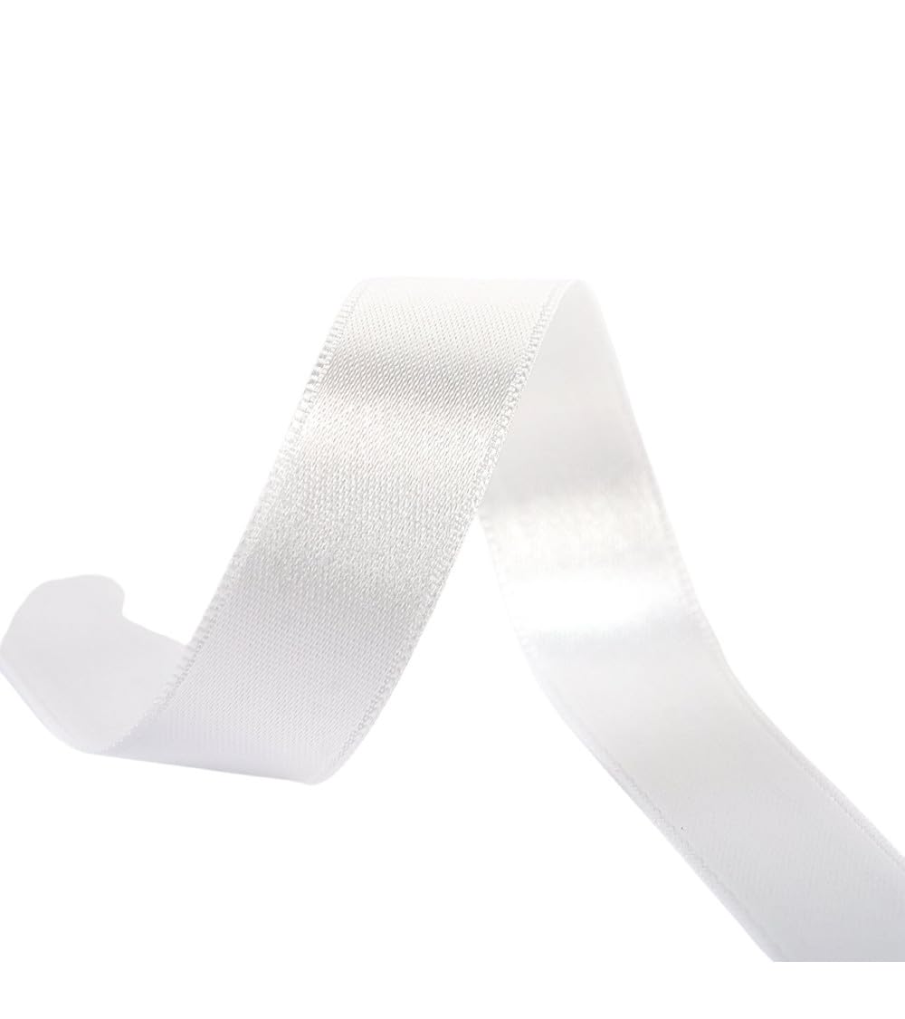 PST C151 - Bobina di Nastro di Raso Double-Face, 25 m, 38 mm, Colore: Bianco Sporco