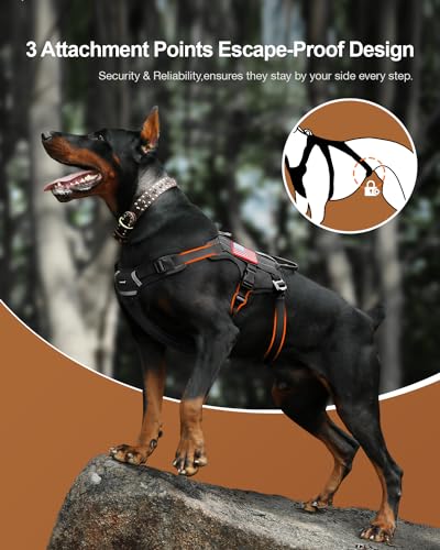 Fayogoo 294 Tactical Dog Harness For Large Dogs - Mesh Breathable Dog Harness Escape Proof With Handle - No Pull Military Service Dog Vest thumb #1