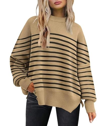 Image of SEMATOMALA Women's Oversized Plain Batwing Sweaters Fall Winter Crewneck Trendy Pullover Knit Jumper Tops