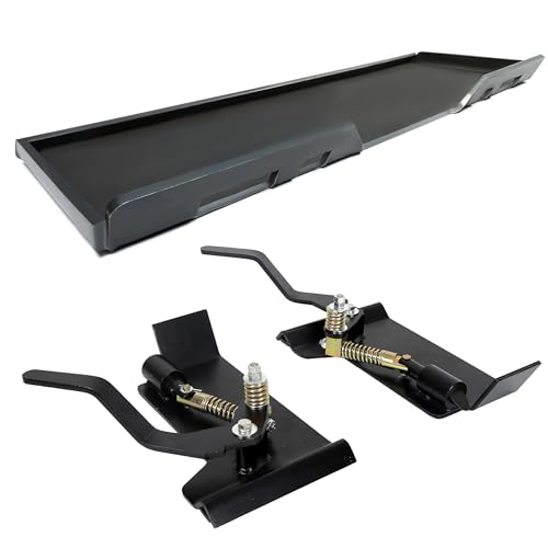 Image of ECOTRIC Pair Universal 1 /2 inch Quick Tach Mount Plate & Conversion Adapter Latch Box Compatible with Kubota Bobcat Skid Steers Tractors Bobtach QTK Sturdy Steel Black (2 Packages)