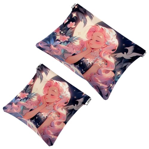 Viaggi leggeri: 2 pezzi Starry Sky Art Girl-872 Shrapnel Bag - Rossetto e piccoli oggetti Multicolore