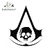 JYIP 13.8cm x 11.5cm Assassins Creed 4 AC IV Etiqueta de la Ventana del Coche para la Puerta del Parachoques del Carro Kayak Vinyl Decal 13 Colores Negro
