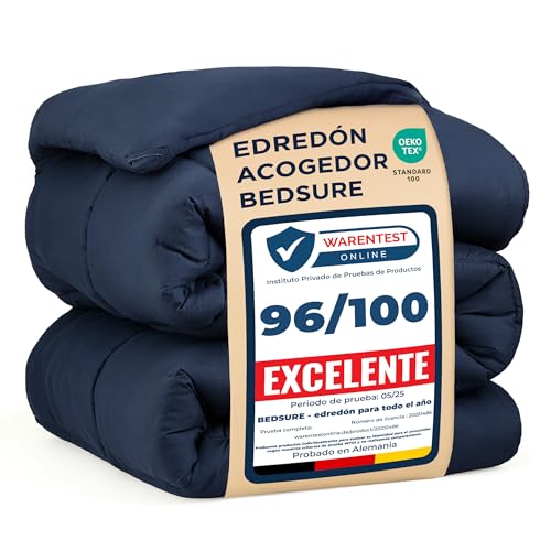 Bedsure Edredón 135x200cm para Todas Las Estaciones - 300GSM, Manta Súper Suave y Transpirable para Alérgicos - 4 Estaciones