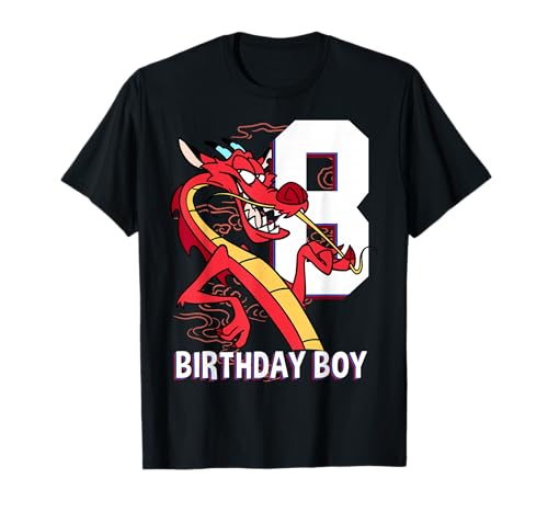 T-shirt Mulan Disney anti-irritation pour anniversaire 8 ans avec imprimé souple Mushu