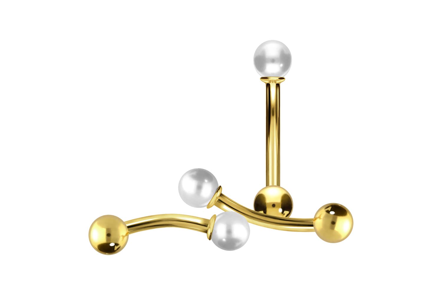 PIERCINGLINE 18 KARAT GOLD Bauchnabelpiercing | FRISCHWASSERPERLE | Piercing Banane Bananabell | Größenauswahl