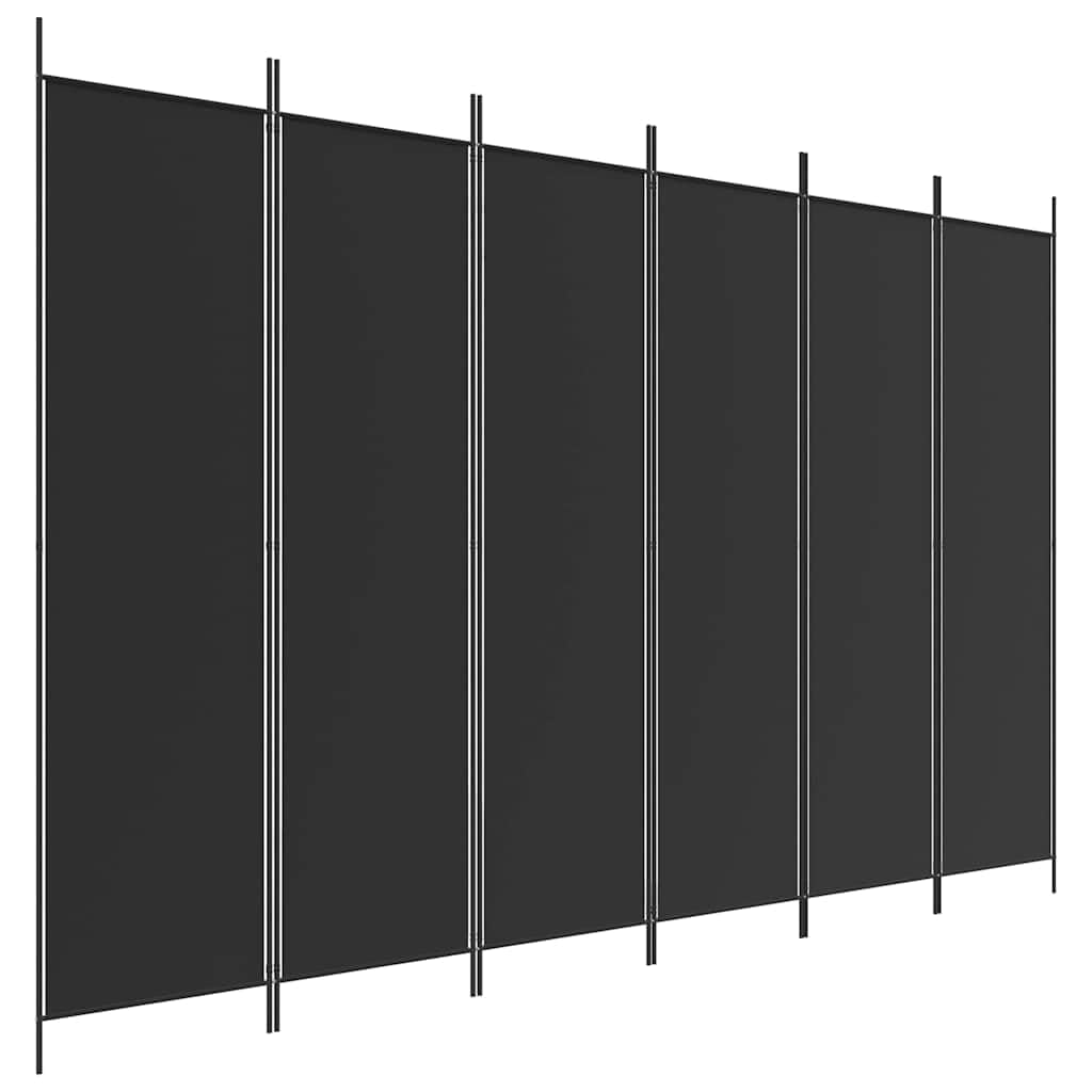 vidaXL 6-Panel Room Divider Black 300x200 cm Fabric