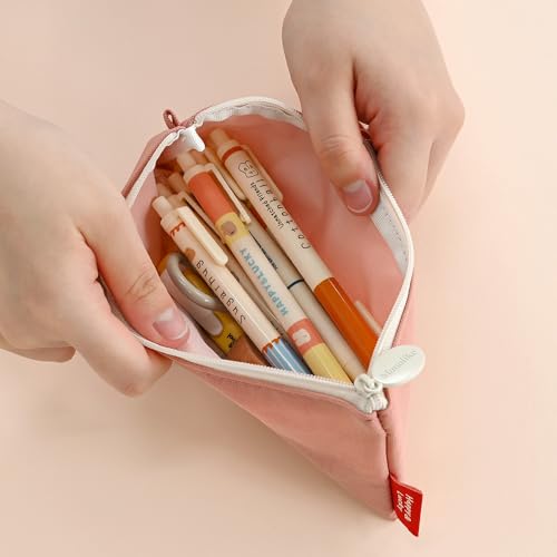 Image of Monolike Happy and Lucky Daily pen case, Mint - Slim Water-Resistant Nylon Pen Pouch, Aesthetic Vivid Stationery Organizer for Office