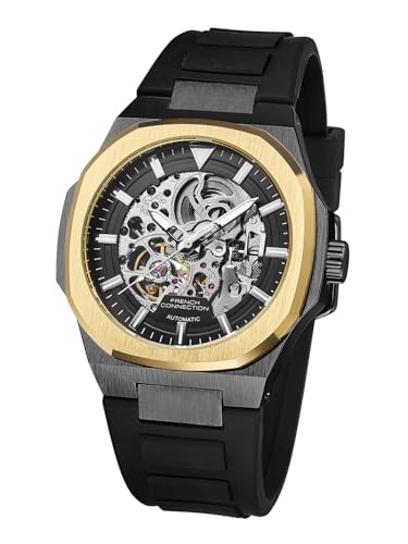 Image of French Connection Autaros Skeleton Dial Silicone Automatic Watch for Men - FCA31BB