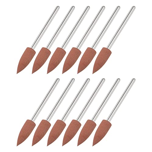 Sourcing Map 12-teiliges Schleifstift-Set – 180 Körnung, Konische Schleifköpfe, 2,35 Mm Schaft, 6 Mm Kopf-Ø – Für Metall, Holz, Kunststoff, Keramik – Zum Entgraten Und Polieren