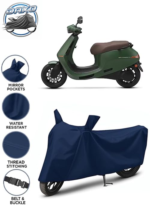 Image of Waterproof Scooty Cover for Ola S1 Pro | All Weather Protection from Rain, Dust, UV Rays & Scratches with Mirror Pockets & Buckle Belt | S1 Pro Scooty Cover