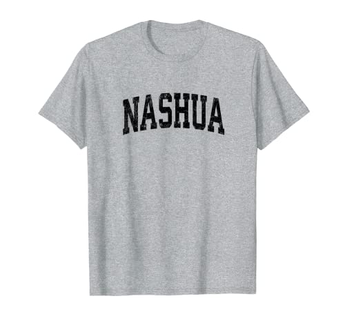Nashua New Hampshire NH Vintage Athletic Sports Design Nero Maglietta