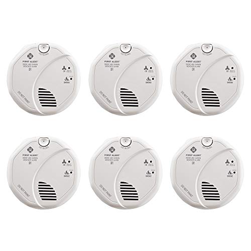 First Alert BRK SC7010B-6 Hardwired Smoke and Carbon Monoxide (CO) Detector with Battery Backup 6-Pack White