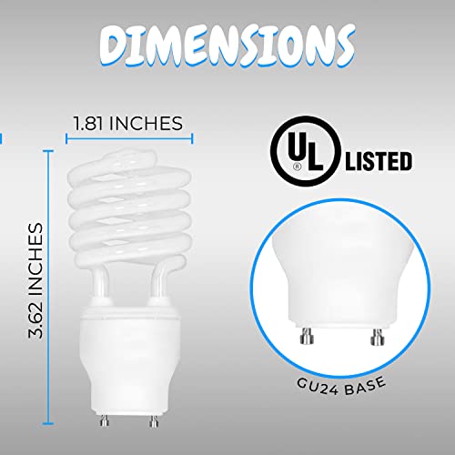 Ohlectric Cri 82 Mini Spiral - Compact Fluorescent Light Bulbs - Gu24 Light Bulb - 120 Volt Non-Dimmable - 13 Watt, 800 Lumens - Two Pin Fluorescent Bulbs - 2700 Kelvin, Warm White - Ol-45965 #TOP2