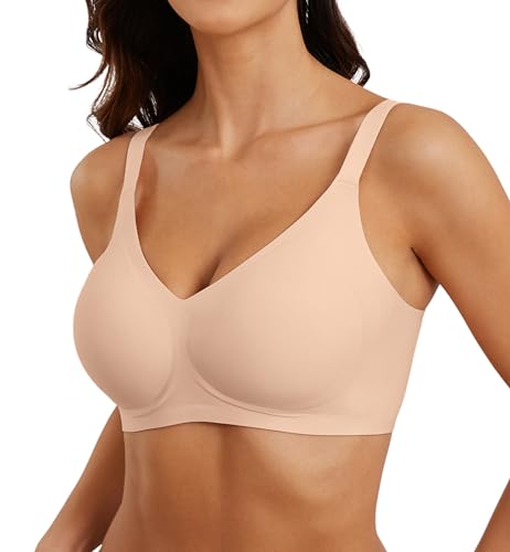 POSESHE Womens Wireless Bras Comfortable Supportive Tshirt Bra No Underwire Seamless Push Up Everyday Adjustable Bralettes