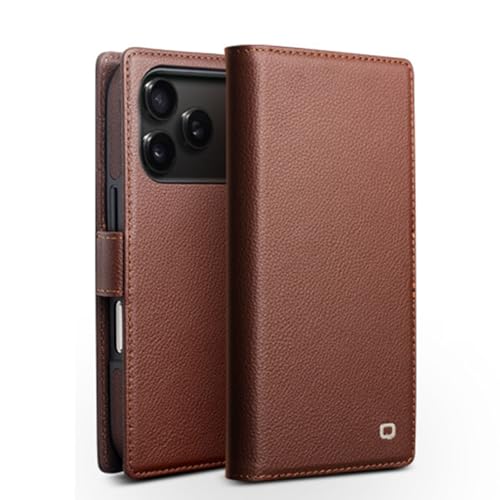 Étui antichoc iPhone 17 cuir véritable anti-chute avec support