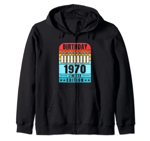 Camiseta vintage de 1970 para hombre, edición limitada, cumpleaños de 1970 Sudadera con Capucha
