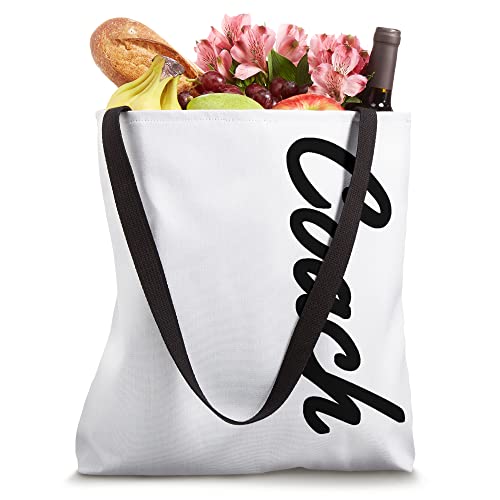 Bolso tote con logo vertical blanco Coach miniatura 4