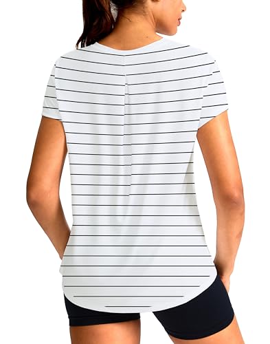 Santiny Short Sleeve Workout Tops For Women Loose Fit Yoga T-Shirts Lightweight Breathable Running Athletic Tee Shirts  cover