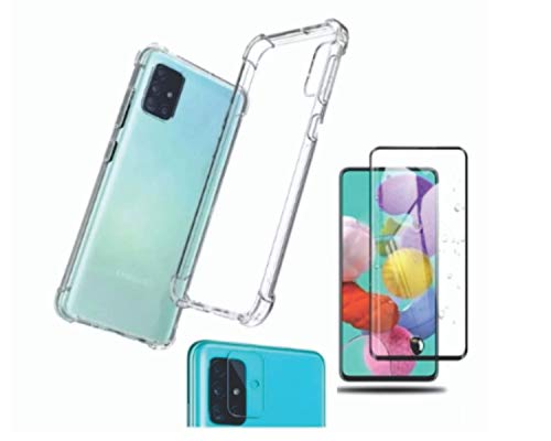 Kit Capa Case Anti Shock Galaxy A51 + Película Câmera + Película Vidro 3D [Com Kit Aplicação]