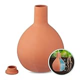 Relaxdays Olla, 7,5 l, Ton, wurzelnahe Bewässerung, Hochbeet & Gewächshaus, weniger Wasserverlust, Tongefäß, terrakotta