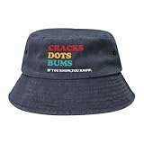 ZEKECE Crack Dot Bums Bucket Hat,Washed Denim Cotton Outdoor Sun Hats Flat Top Cap for Fishing Hiking Beach Sports,Navy Blue