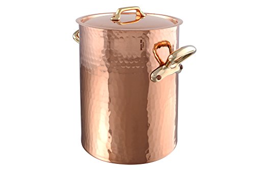 Mauviel Made In France M'tradition 2157.24 13.7-Quart Soup Pot and Lid with Bronze Handle